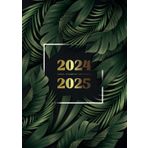 Agenda Scolastica 2024 & 2025: Pianificatore A4 | La settimana su una doppia pagina con orario | Anno scolastico da Settembre 2024 a Luglio 2025 | Copertina verde tropicale monstera e palma