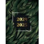 Agenda Scolastica 2024 & 2025: Pianificatore | La settimana su una doppia pagina con orario | Anno scolastico da Settembre 2024 a Luglio 2025 | Copertina verde tropicale monstera e palma