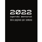 Agenda semanal 2022 dois paginas por semana, planificador semanal calendario sin horas grande 8.5" x 11" anual, espagnol 12 meses, semana vista, ... familiar professional, tapa blanda negra