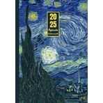 Agenda settimanale 2025 con orario: Vincent Van Gogh, La notte stellata | 12 mesi, Settimana su doppia pagina, Intervalli di 1 ora, Da Gennaio 2025 a ... Note | Adatto per la Pianificazione Personale