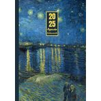 Agenda settimanale 2025 con orario: Vincent Van Gogh, Notte stellata sul Rodano | 12 mesi, Settimana su doppia pagina, Intervalli di 1 ora, Da Gennaio ... Note | Adatto per la Pianificazione Personale