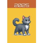 Agenda Settimanale 2025 Verticale | Gatto | Calendario 2025 | Calendario 2026 | 12 Mesi da Gennaio a Dicembre 2025 | La Settimana su una doppia pagina | Pianificatore Italiano | Colore Giallo