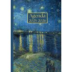 Agenda settimanale con orario: Vincent Van Gogh, Notte stellata sul Rodano | 12 mesi, Settimana su doppia pagina, Intervalli di 1 ora, Da Agosto a ... per la Pianificazione Personale, l'ufficio