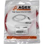 AGER AC-602-005 50 cm UTP Cat6 Kırmızı CU LSZH AWG 26/7 Patch Kablo