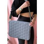 Aggu Bebe Macbook Air Pro Uyumlu 15" 16" Inç Laptop Çantası Kapitone Bilgisayar Çantası Askılı Kılıf Açık Gri