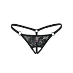 Ağı Açık Siyah Dantelli Fantezi İç Çamaşırı G String