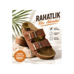 agilashoes Vintage Kahverengi Kadın Terlik Günlük Rahat & Şık