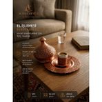Ağır El Işlemesi Bakır Kahvedanlık – Kahve Sunumluk Dekoratif Kapaklı Kahve Sunum Seti ve Otantik Obje Aksesuar - Rose Gold