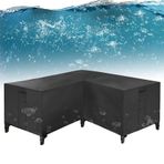 Ağır hizmet dayanıklı veranda mobilya kapak L şekli köşe kanepe su geçirmez Oxford kumaş dış mekan mobilyası kapak hava havalandırma ile 320x320x80cm