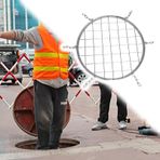 Ağır Hizmet Menhol Güvenlik Ağı 6 Adet Güçlendirilmiş Metal Hasır Düşme Önleyici İzolasyon Ağları Araba Yolu ve Yeraltı Drenajı için 70 CM Çap Düşen Nesnelere Karşı Korur