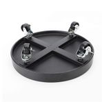 Ağır Hizmet Tekerlekli Haddeleme Tesisi Caddy İç ve Dış Mekan Kullanımı için Metal Saksı Standı, Kolay Bitki Hareketi için 25 cm Yuvarlak Bardak Altlığı Arabası (Siyah)