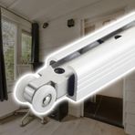 Ağır Hizmet Tipi Alüminyum Sürgülü Ahır Kapısı Donanım Kiti 120" 8 Tekerlekli Parça Dolap ve Dolap Kapıları için İdeal Gümüş Kaplama Kolay Kurulum Modern Ev Dekoru için Mükemmel
