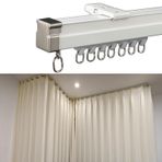 Ağır Hizmet Tipi Esnek Eğimli Perde Ray Rayı, Cumba Penceresi için 6,5 m (21,3 ft) Tavana Montaj Karavan Montaj Odası Hastane için İdeal Beyaz