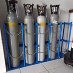 Ağır Hizmet Tipi Gaz Silindir Tutucu Standı, Oksijen ve CO2 Tankları için Çelik Raf, Endüstriyel Depolama Çözümü - 90x30x100cm, Fabrika ve Atölye Kullanımı için İdeal