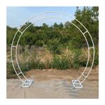 Ağır Hizmet Tipi Metal Düğün Kemeri Pas Önleyici Daire Çardak Altın/Siyah/Beyaz 2.4x2.8m Bahçe Kemeri Gelin Partisi ve Dış Mekan Süslemeleri için