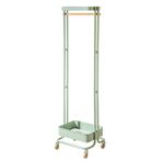 Ağır Hizmet Tipi Metal Elbise Askısı Tekerlekli Konfeksiyon Depolama Arabası Bağımsız Giyim Yatak Odası Portmanto için Ray Teşhir Standı (44x36x155CM)