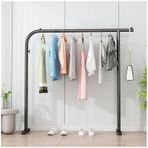 Ağır Hizmet Tipi Metal Giysi Rafı - Yatak Odası ve Çamaşır Odası için 50kg Kapasiteli Konfeksiyon, Şık Elbise Askısı Askısı, 150x40x150cm, Siyah