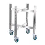 Ağır Hizmet Tipi Paslanmaz Çelik Stok Tencere Rafı Tekerlekli Mobil Çorba Tenceresi Arabası Restoranlar Mutfaklar ve Oteller için - 30x53.5cm Gümüş Yardımcı Dolly