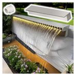 Ağır Hizmet Tipi Paslanmaz Çelik Su Perdesi Şelale Dolusavak | Otel ve Bahçe Rockery için Duvara Gömme Şeffaf İniş Çeşmesi | Boru Bağlantı Kiti Dahil (30 cm Çıkış)