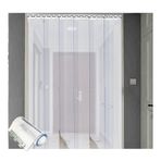 Ağır Hizmet Tipi Plastik Şerit Kapı Perdesi, Soğuk Oda, Depo ve İkram için 1 mm Kalınlıkta - 135x220cm (53.15x86.61in) - Yalıtımlı, Kolay Kurulum, Hava ve Toz Kontrolü