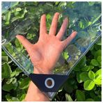 Ağır hizmet tipi şeffaf PVC branda örtüsü, 1,1 x 1,1 m, su geçirmez, ısı yalıtımı, hava koşullarına dayanıklı, bahçeler, teraslar ve bitkiler için ideal 365 g/m²