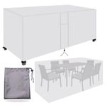 Ağır Hizmet Tipi Su Geçirmez Bahçe Mobilyaları Örtüsü 315x180x74cm Dayanıklı 420D Oxford Kumaş Su Geçirmez Bant ve Havalandırma Gümüş Dikdörtgen ve Kare Veranda Setleri için