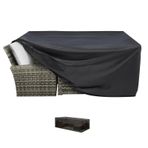 Ağır hizmet tipi yağmur kılıfı, dış mekan mobilyası seti, 320 x 280 x 85 cm, U x G x Y bahçe, veranda, rattan kanepe, masa, sandalye, su geçirmez, toka ve büzme ipli