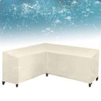 Ağır L şekli bahçe mobilyası örtüsü dayanıklı su geçirmez veranda mobilya kapakları köşe kanepe için 320x320x80cm Oxford kumaş malzeme hava havalandırma koruma