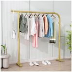 Ağır Metal elbise askısı 50kg kapasiteli konfeksiyon standı yatak odası çamaşır altın kaplama 120x40x160cm sağlam askı kat ve elbiseler için
