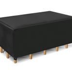 Ağır su geçirmez bahçe mobilyası örtüsü 260x130x80cmDurable 420D Oxford kumaş kare kapak açık masa ve sandalyeler için Rattan veranda mobilya koruma