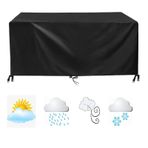 Ağır su geçirmez bahçe mobilyası örtüsü 330x295x95cm Anti UV toz geçirmez 600D Oxford veranda masa örtüsü 4 rüzgar geçirmez tokaları dikdörtgen dış mekan mobilyası örtüsü