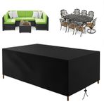 Ağır su geçirmez dış mekan mobilyası örtüsü 195x185x60cm siyah Oxford kumaş bahçe masa örtüleri veranda Rattan kanepe sandalye seti