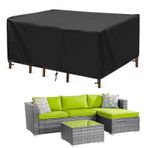 Ağır su geçirmez dış mekan mobilyası örtüsü 370x195x100cm dayanıklı veranda masa sandalye ve kanepe koruyucu hava koşullarına dayanıklı bahçe mobilyası kalkan