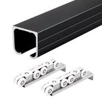 Ağır Sürgülü Kapı KitiAlüminyum Ray ve Silindirler Cep Ahır Kapıları için 30ft ila 2ft Boyutları Kapalı/Açık Kullanım Pürüzsüz Çalışma Dayanıklı Donanım
