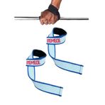 Ağırlık Kaldırma Kayışı Halter Strap, Fitness, Crossfit, Ağırlık Kaldırma Kayışı/Lifting Deadlift (Mavi-Beyaz)