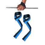 Ağırlık Kaldırma Kayışı Halter Strap, Fitness, Crossfit, Ağırlık Kaldırma Kayışı/Lifting Deadlift (Mavi-Siyah)