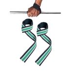 Ağırlık Kaldırma Kayışı Halter Strap, Fitness, Crossfit, Ağırlık Kaldırma Kayışı/Lifting Deadlift (Yeşil-Beyaz-Kahve)