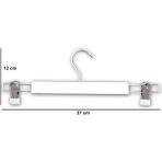 Ağırsoy 8 Adet Paslanmaz Çelik Ucu Beyaz Mandallı, Etek Pantolon Askısı 37 cm - Metal