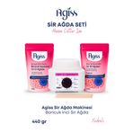 AGISS Sir Ağda Makinesi + 2 Adet Hassas Ciltler Için 220 Gr Boncuk Soyulabilir Inci El Ağda 5 Spatula Seti