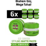 Agiva Green Mat ve Doğal Görünüm Sağlayan Wax - 175ML-6 Lı Set - 000