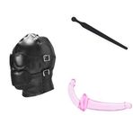 Ağız Tıkaçlı Esaret Maskesi + Penis Tıkacı Üretral Kateter + Askısız Çift Uçlu Dildo