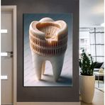 Ağız ve Diş Sağlığı Diş Tablosu Diş Hastanesi Dekorasyon Amfi Tiyatro dsc503 - Diş Kliniği Dekoratif Kanvas Tablo (50x70cm)