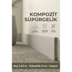 AGK Espumo Kompozit Süpürgelik 8 cm Kaşmir | Suya Dayanıklı Parke Duvar Süpürgelik 2,40 m ESP207