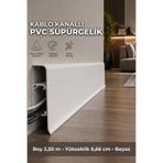 Agk Esquero Açılabilir Kapaklı Kablo Kanallı Pvc Süpürgelik 250 cm Suya, Neme ve Darbeye Dayanıklı, ESQ601 - Beyaz