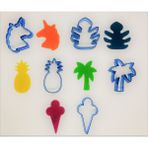 Agn Store Agn Store5'li Polikarbon Kopat Kurabiye Kalıbı Set - Unicorn,tropikal Yaprak,ananas,palmiye Ağacı,dondurma