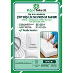 Ağol Tekstil Çift Kişilik Tek Kullanımlık Nevresim Takımı 10’lu Set – Lastikli Çarşaflı - Beyaz - 200 x 240 cm