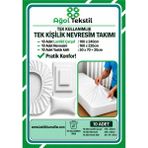 Ağol Tekstil Tek Kişilik Tek Kullanımlık Nevresim Takımı 10’lu Set – Lastikli Çarşaflı Pratik Yatak Seti - Beyaz - 100 x 240 cm
