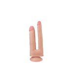 Agorshop Anal Ve Vajinal Kullanıma Uygun Çift Katmanlı Esnek Dokulu Çift Başlı Dildo 15,2 X 3,7 Cm