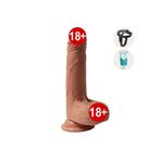 Agorshop Erox Dildo 19 Cm Çift Katmanlı Et Doku Realistik Kemerli Penis