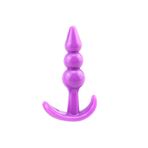 Agorshop Exvoid 3 Boğumlu Anal Alıştırıcı Silikon Anal Plug Mor